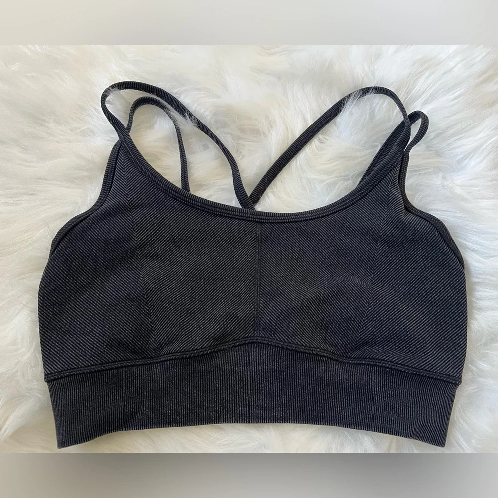 JoyLab Blueish Gray Seamless Strappy Sports Bra